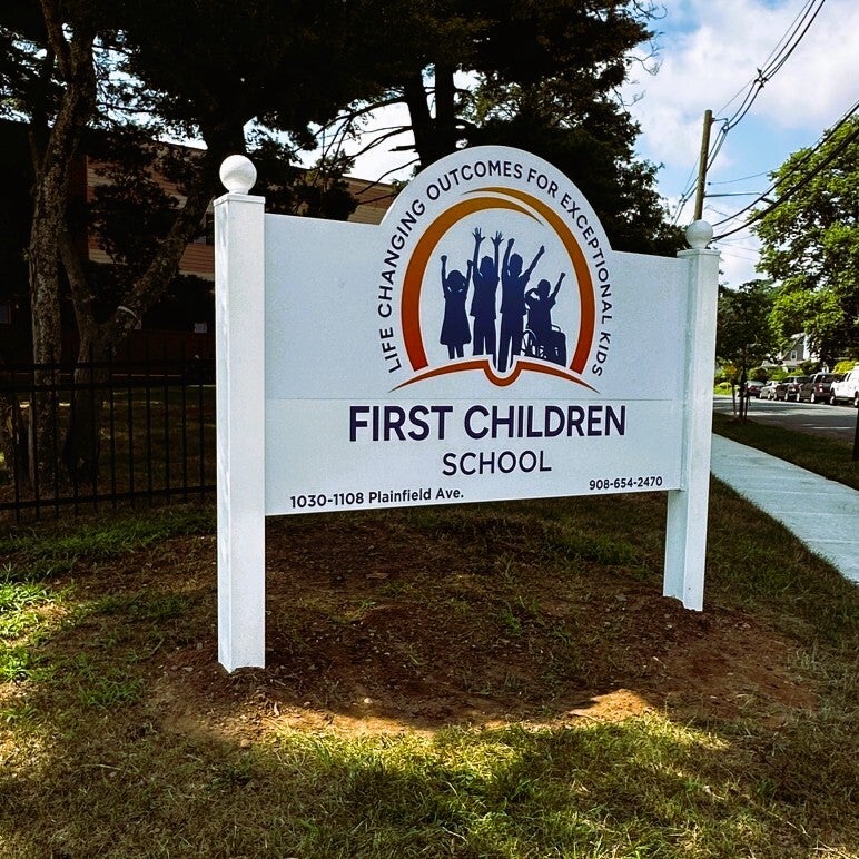 Post and Panel Sign for Non-Profit School