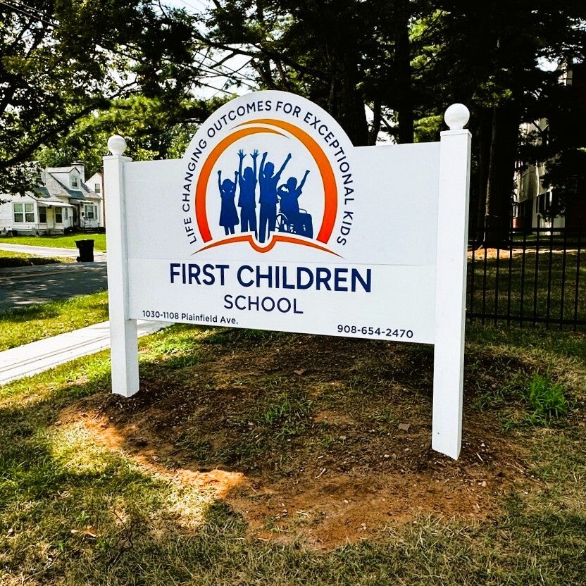 Post and Panel Sign for Non-Profit School