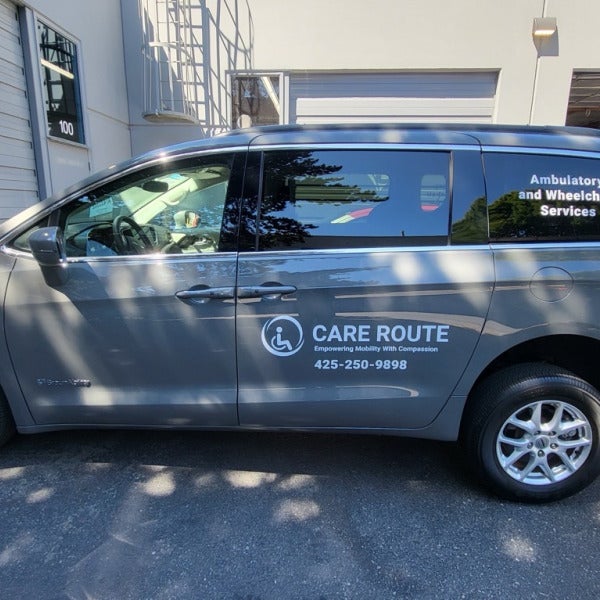 Care Route Ambulatory Wheel Chair Services - First Service Vehicle Gets Branding Love - Redmond, WA