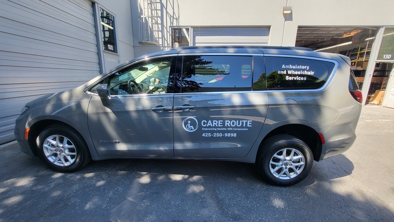 Care Route Ambulatory Wheel Chair Services - First Service Vehicle Gets Branding Love - Redmond, WA