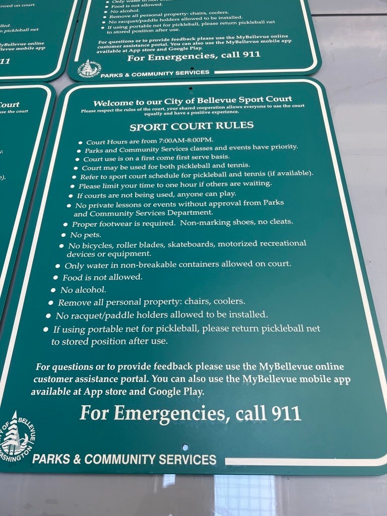Parks and Recreation Signs - City of Bellevue, WA