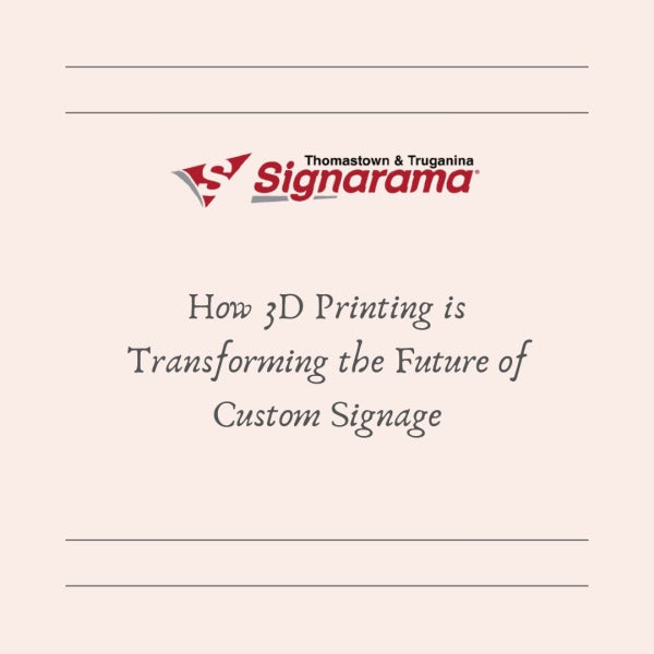 How 3D Printing is Transforming the Future of Custom Signage In recent years, 3D printing has emerged as a game-changer in the signage industry.