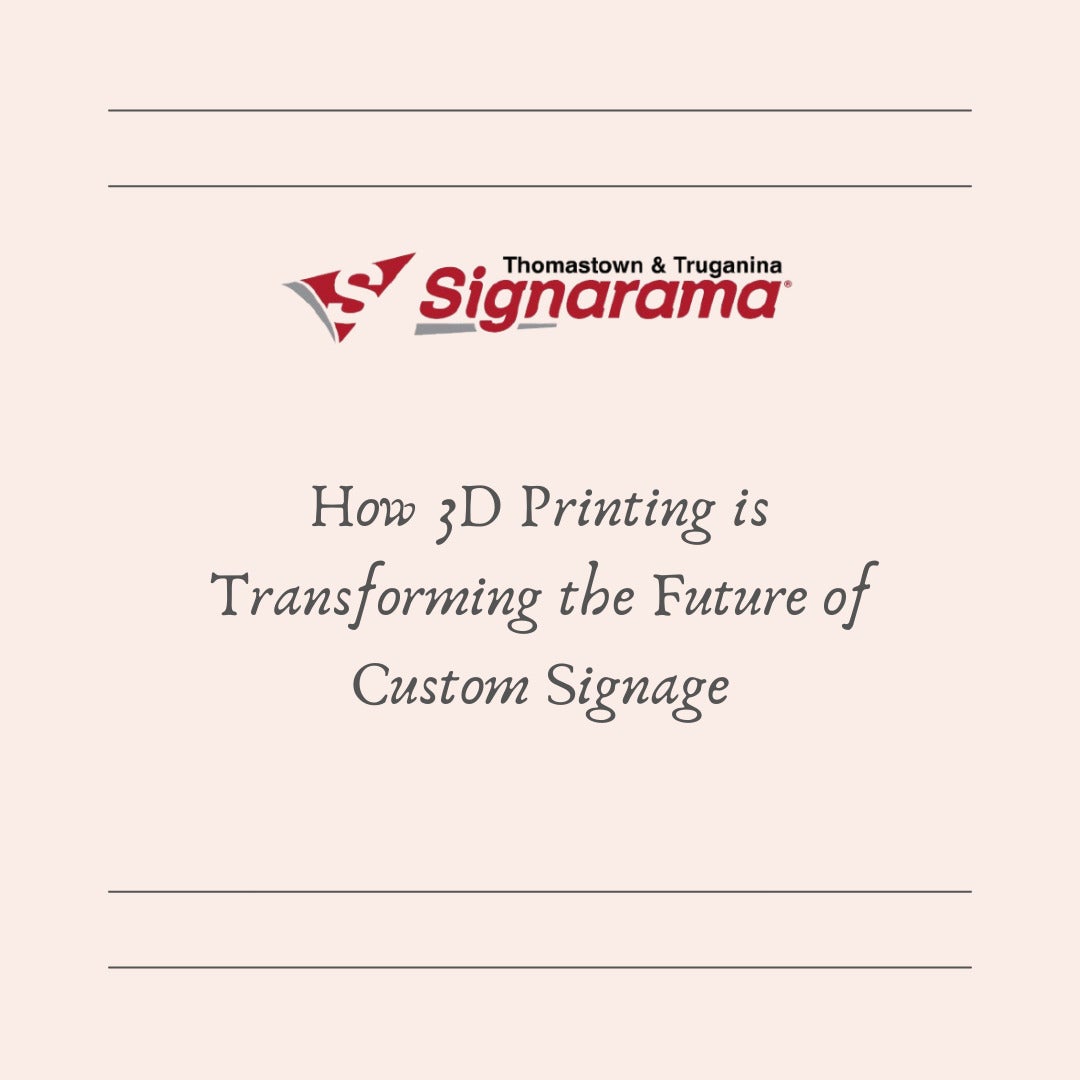 How 3D Printing is Transforming the Future of Custom Signage In recent years, 3D printing has emerged as a game-changer in the signage industry.