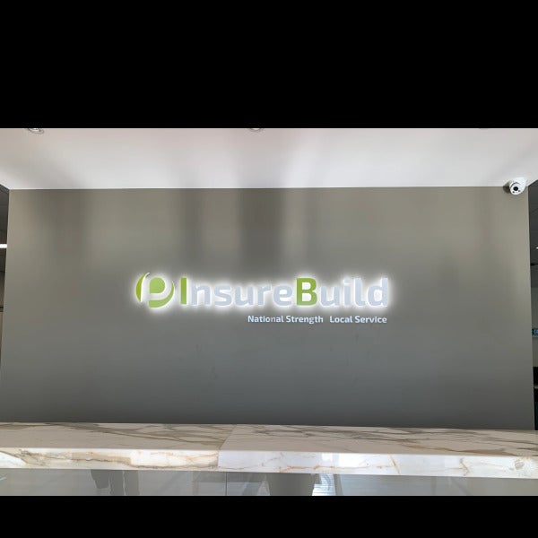 Reception Wall Signage - Backlit LED Halo Illuminated - Pattersons InsureBuild - Heidelberg West VIC