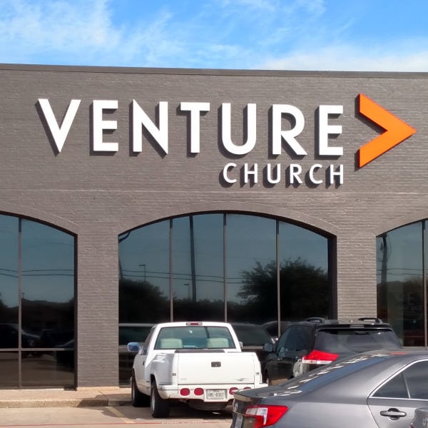 Venture Church Illuminated Letters Keller TX