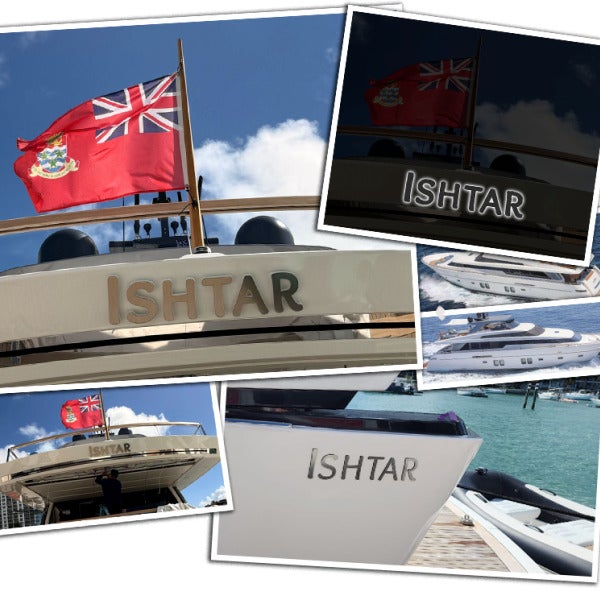 Ishtar Shines Bright with New Backlit Boat Lettering!