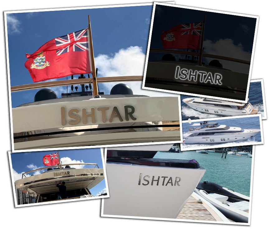 Ishtar Shines Bright with New Backlit Boat Lettering!