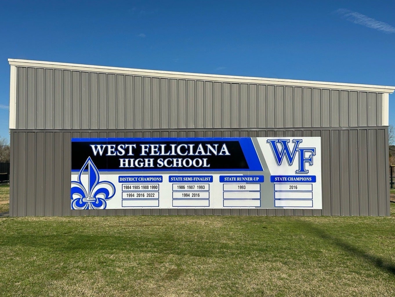 Outdoor Sign in a Baseball Field