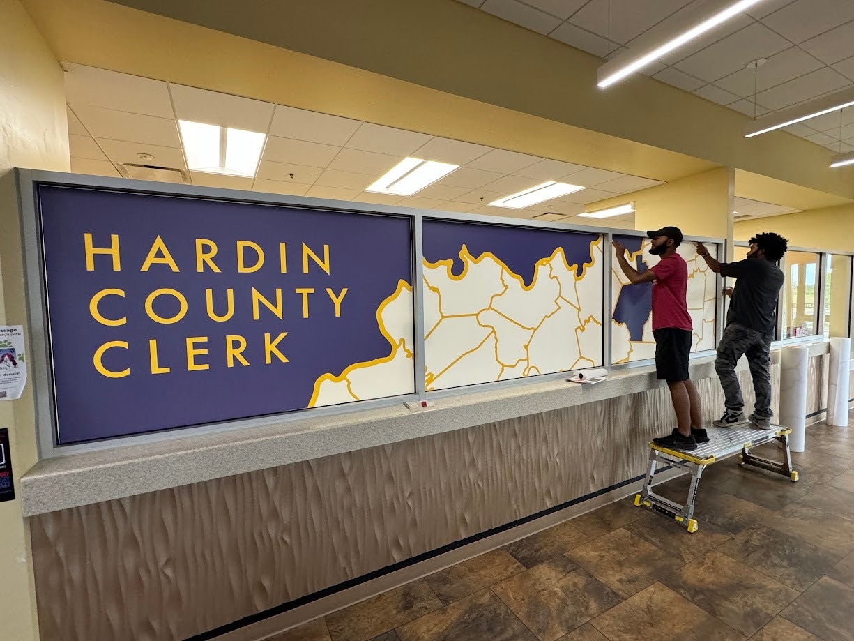 Custom Window Graphics for the Hardin County Clerk's Office