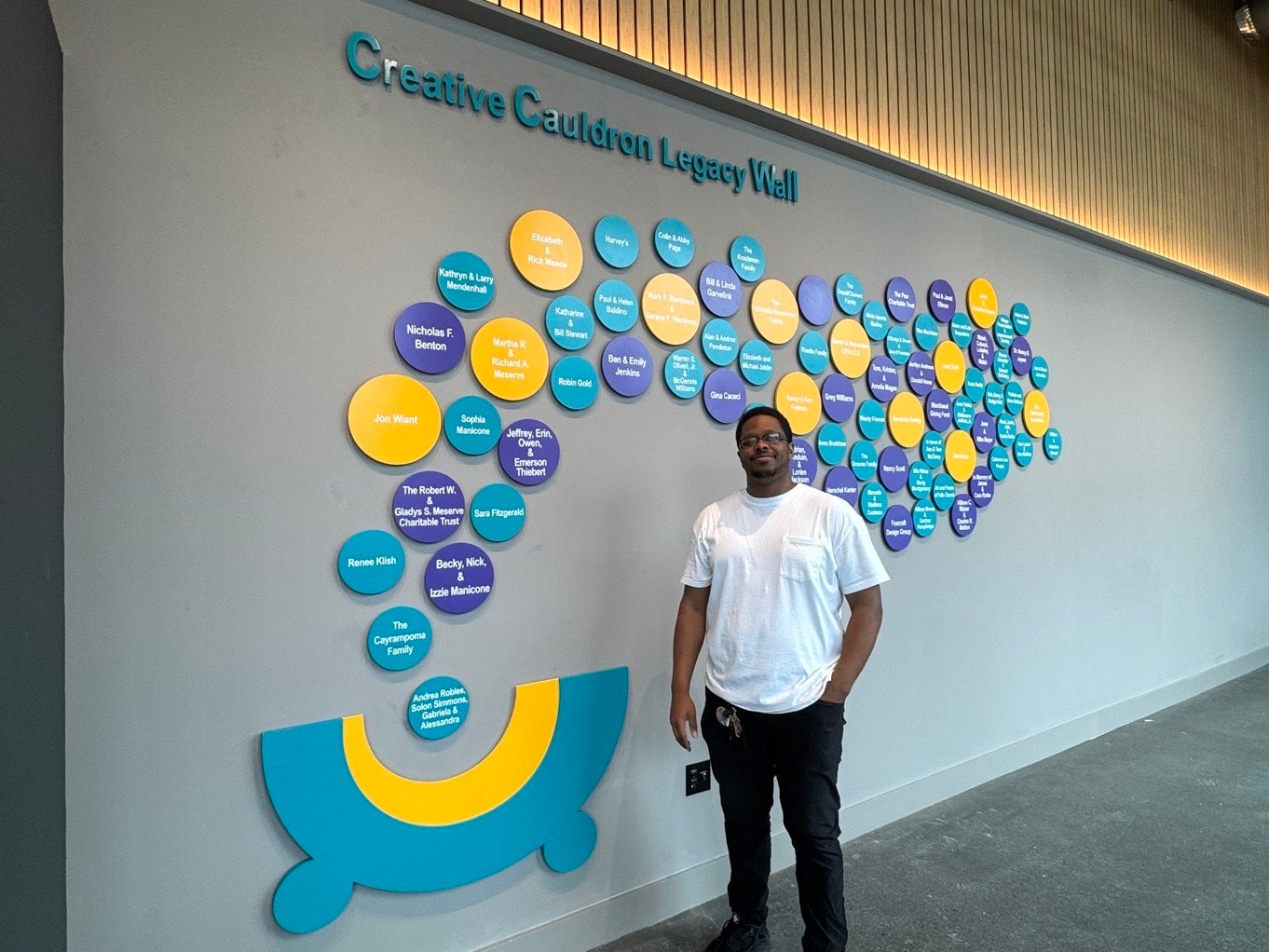 Custom Donor Wall for Creative Cauldron’s Grand Opening in Falls Church, VA