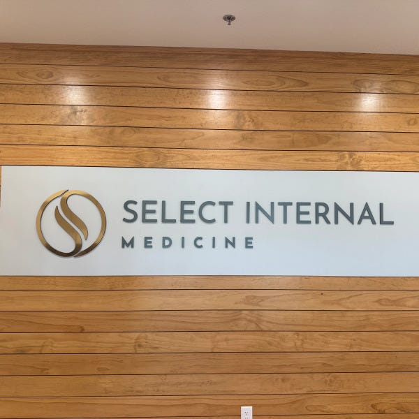 52090 - Select Internal Medicine - Interior Nonlit Dimensional Sign (2)