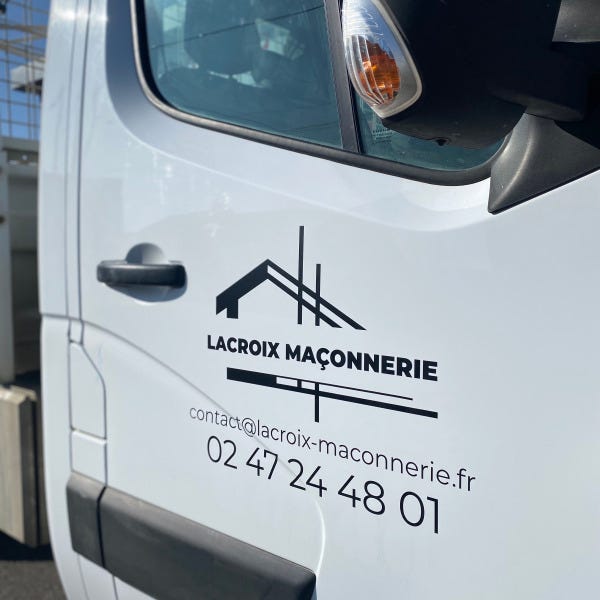 Marquage portiere camion benne Tours