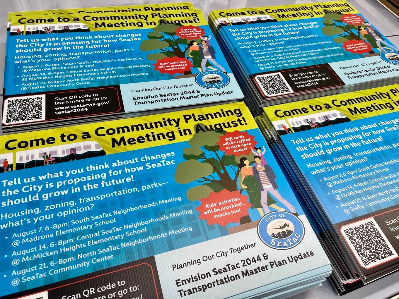 Signs of Community Engagements - Yard Signs, City of SeaTac, SeaTac, WA