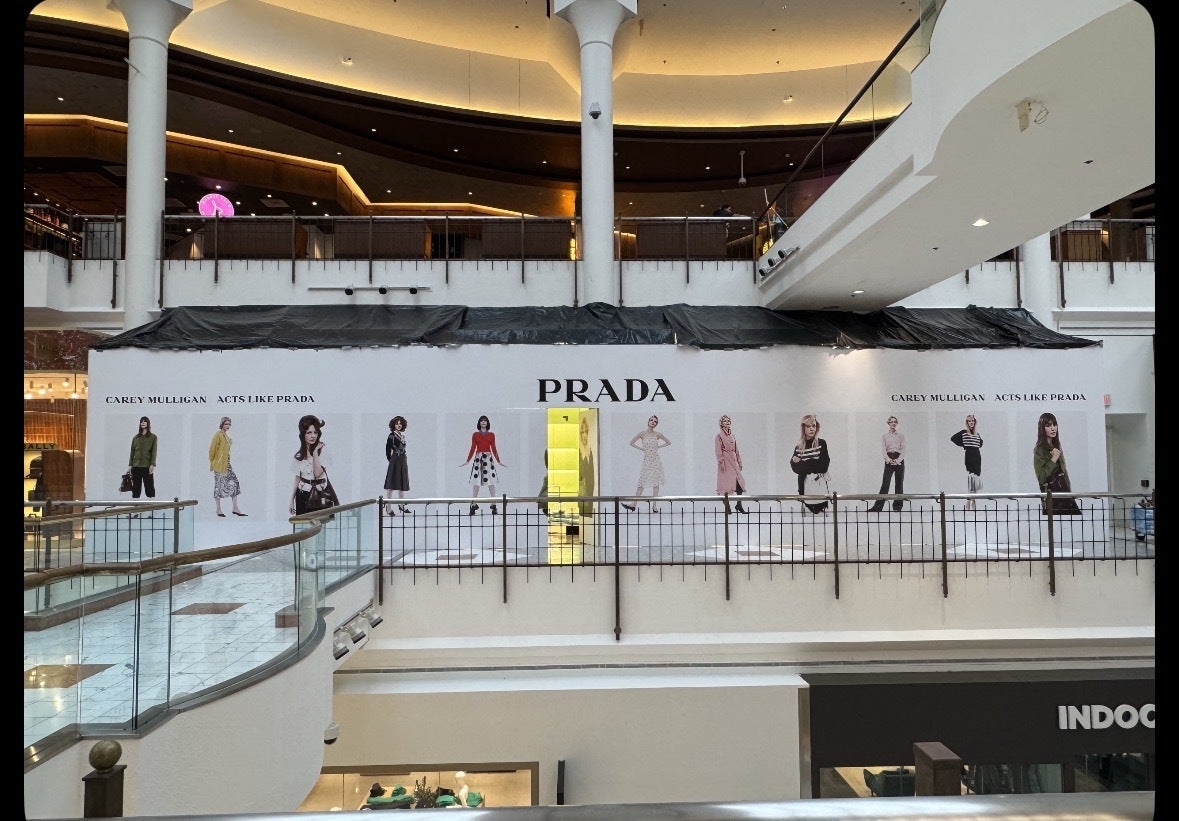 Prada Tysons Mall: Luxury Construction Wrap by Signarama Tysons Corner