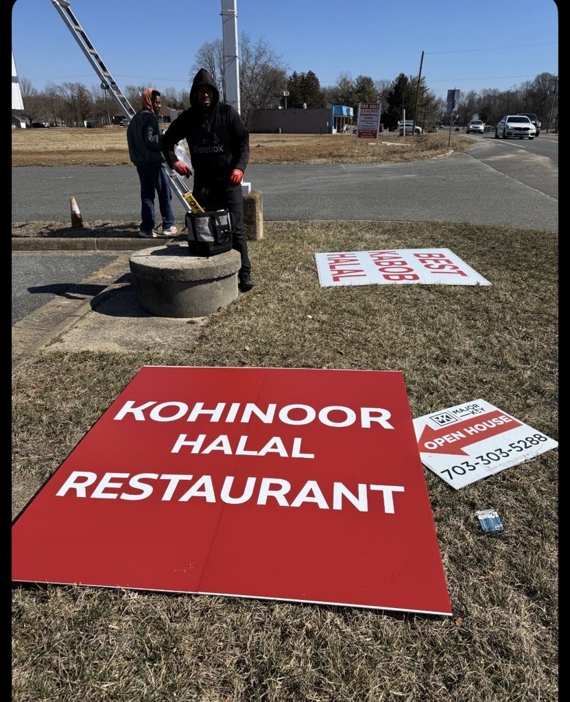 Kohinoor Halal Restaurant in Stafford, VA Shines with New Pylon Sign, Channel Letters, and Window Graphics
