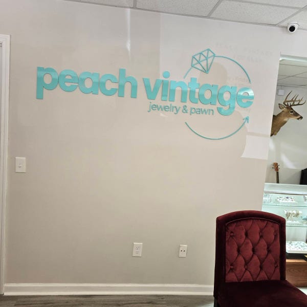 Peach Vintage Interior Wall Sign