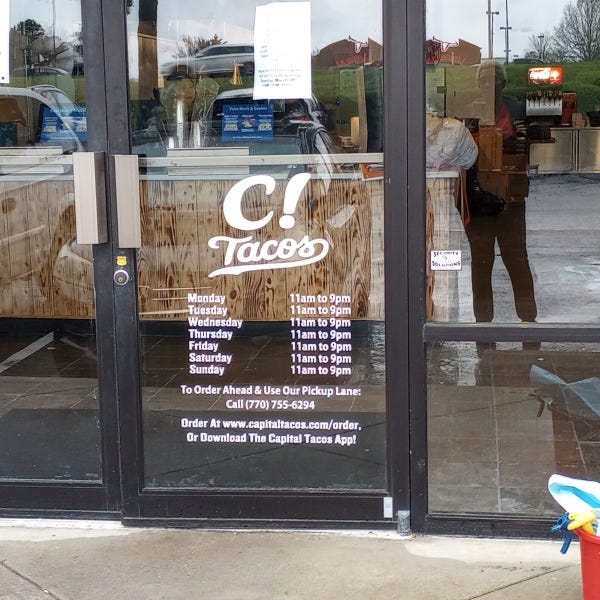 Capital Tacos Door Graphics