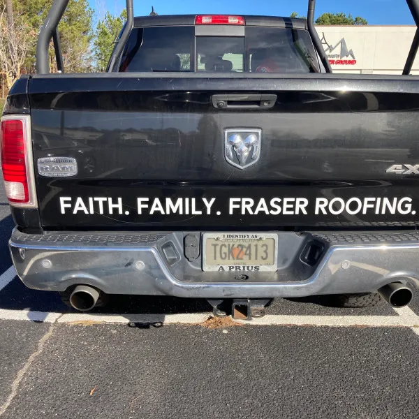 Fraser Roofing Rear Graphics