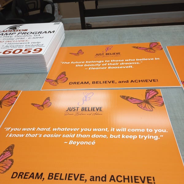 Just Believe Event Signage