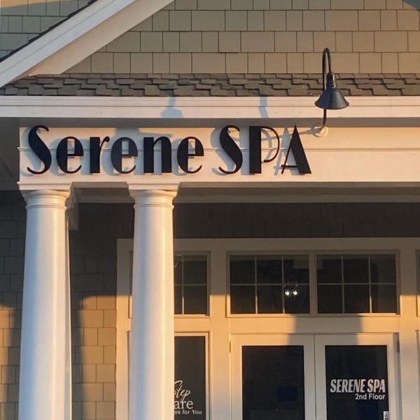 Serene Spa Building Sign