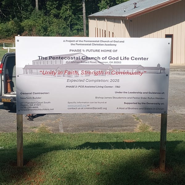 The Pentecostal Church of God Construction Sign