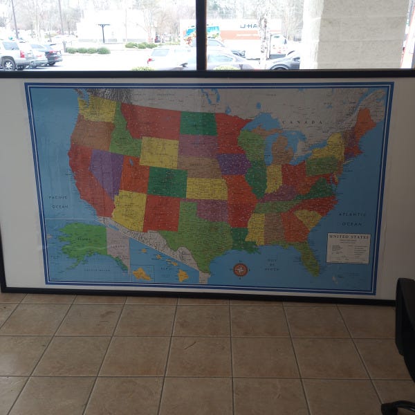 US Map & Frame