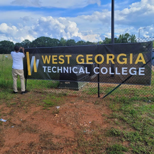 W. GA Tech College Mesh Fence Banner