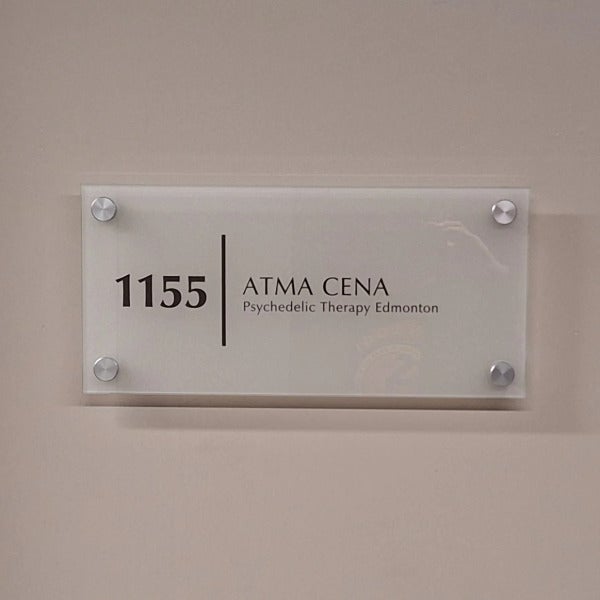 Door Marker for ATMA CENA Psychedelic Therapy in Edmonton, AB