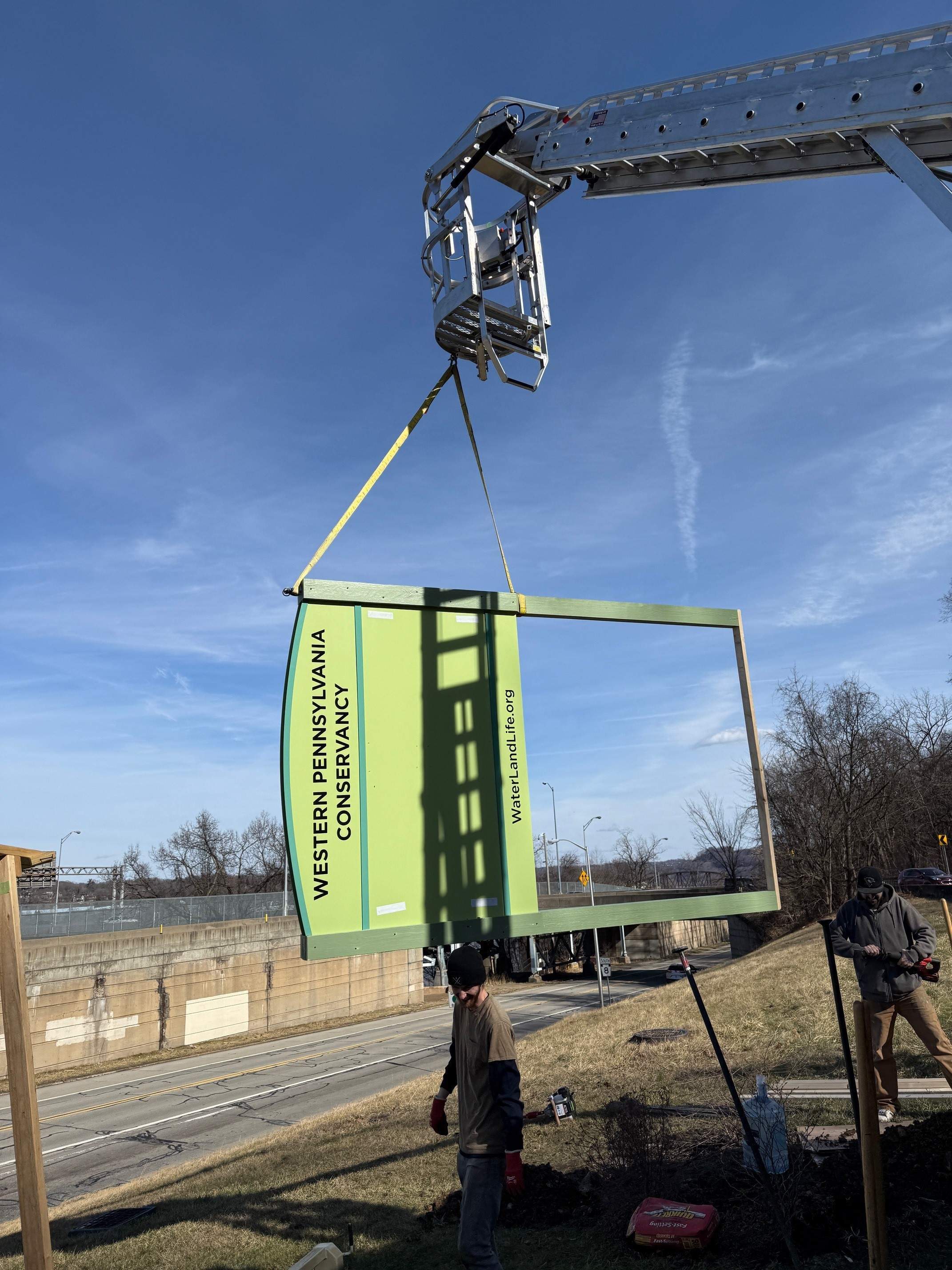 Enjoying the Weather & Installing Signs! Pittsburgh, PA