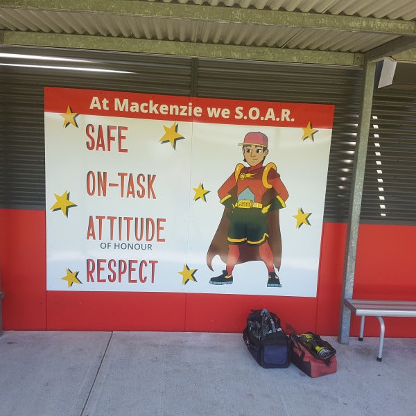 A creative way to display school values...