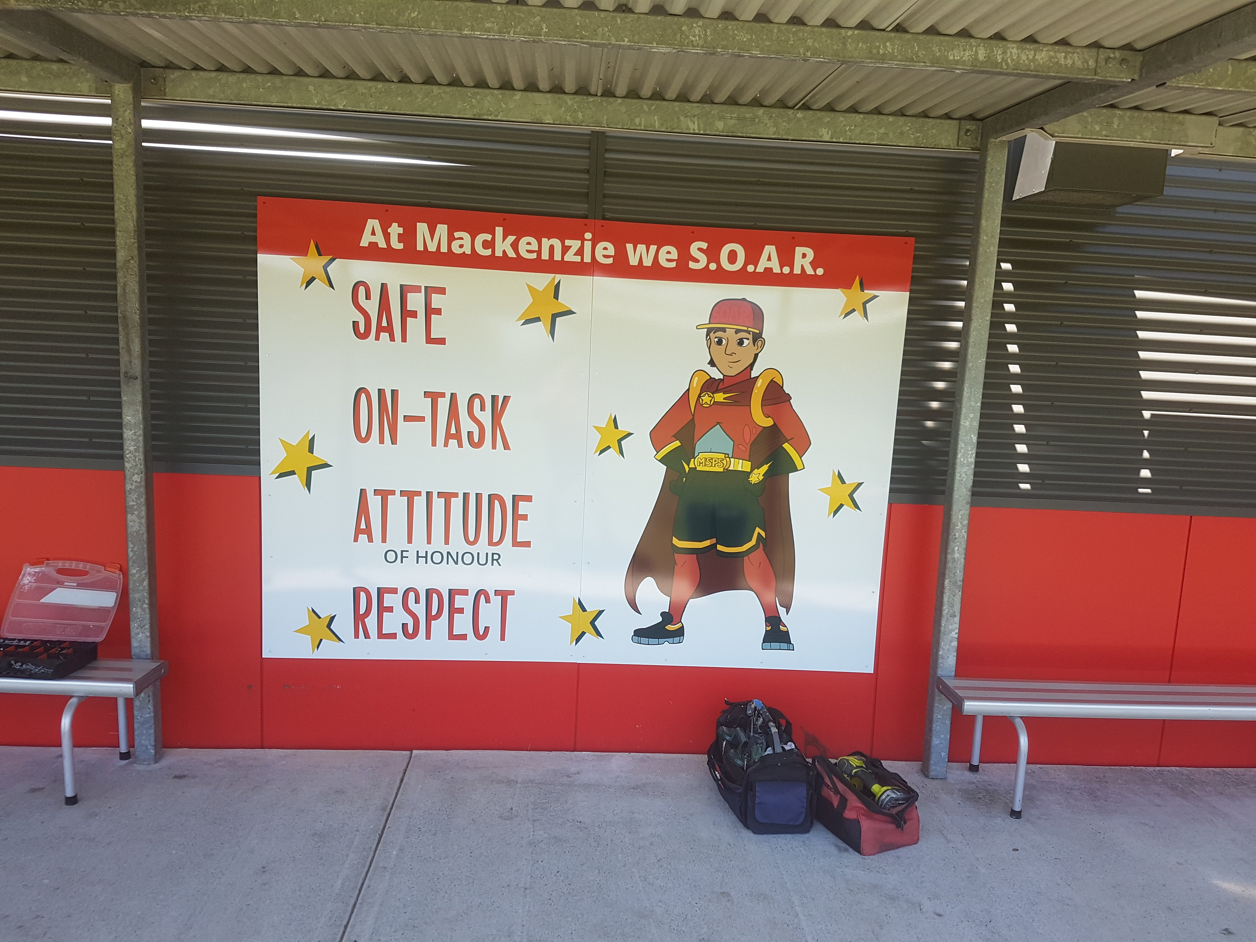 A creative way to display school values...