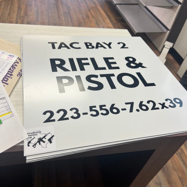 Custom signage for shooting range