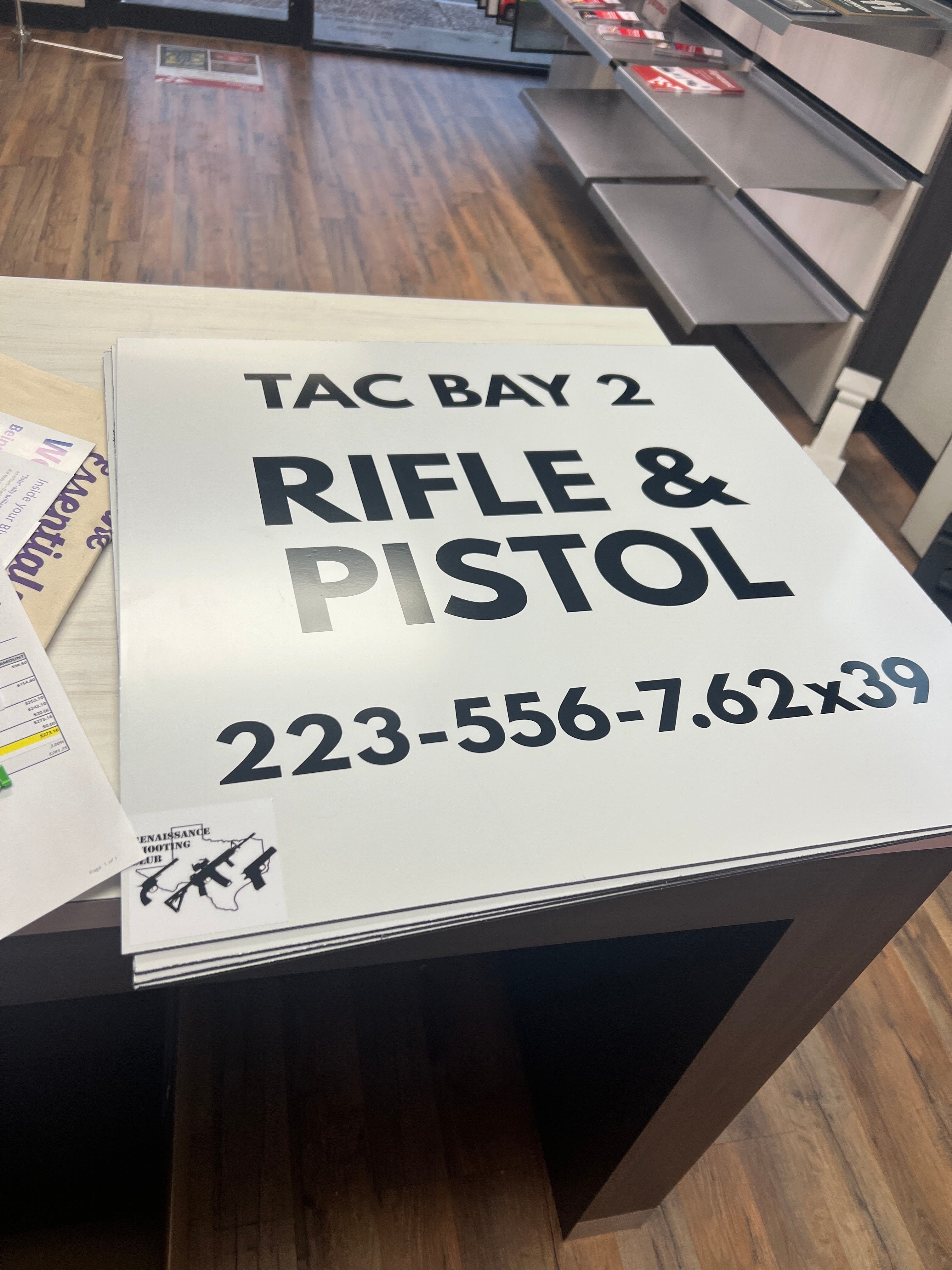 Custom signage for shooting range