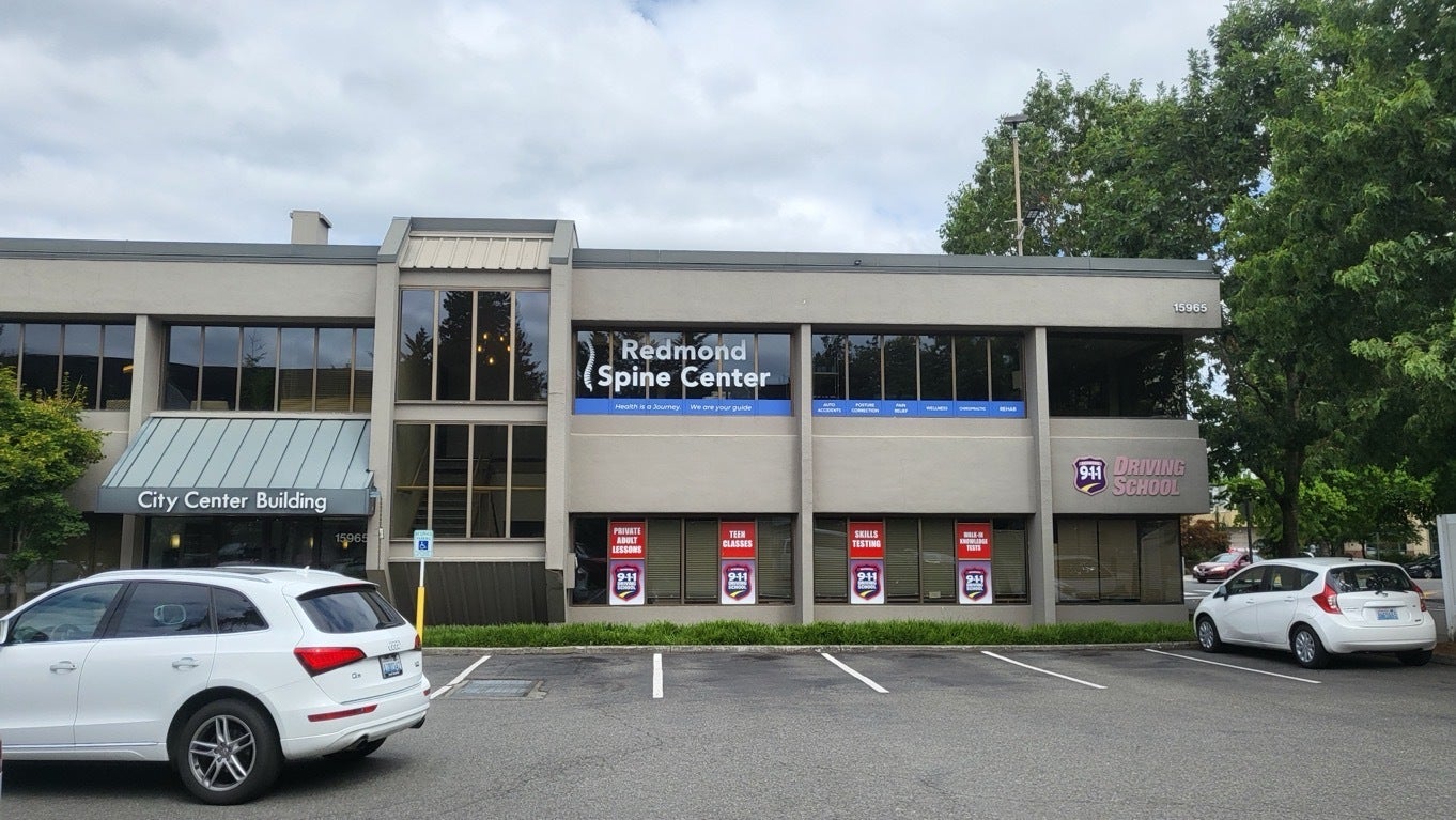 Building Brand with Window Graphics - Redmond Spine Center, Redmond, WA