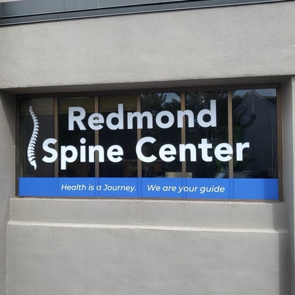 Building Brand with Window Graphics - Redmond Spine Center, Redmond, WA