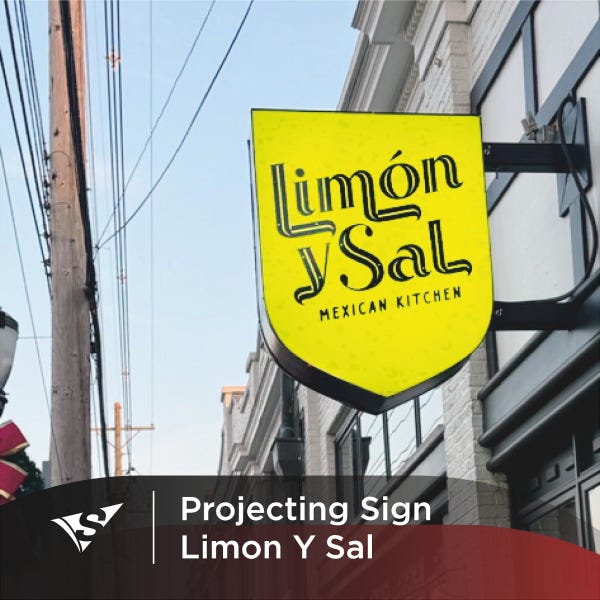 Limon Y Sal Gets Custom Illuminated Projecting Logo Sign