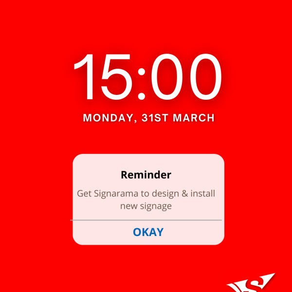 Reminder: GET SIGNAGE!