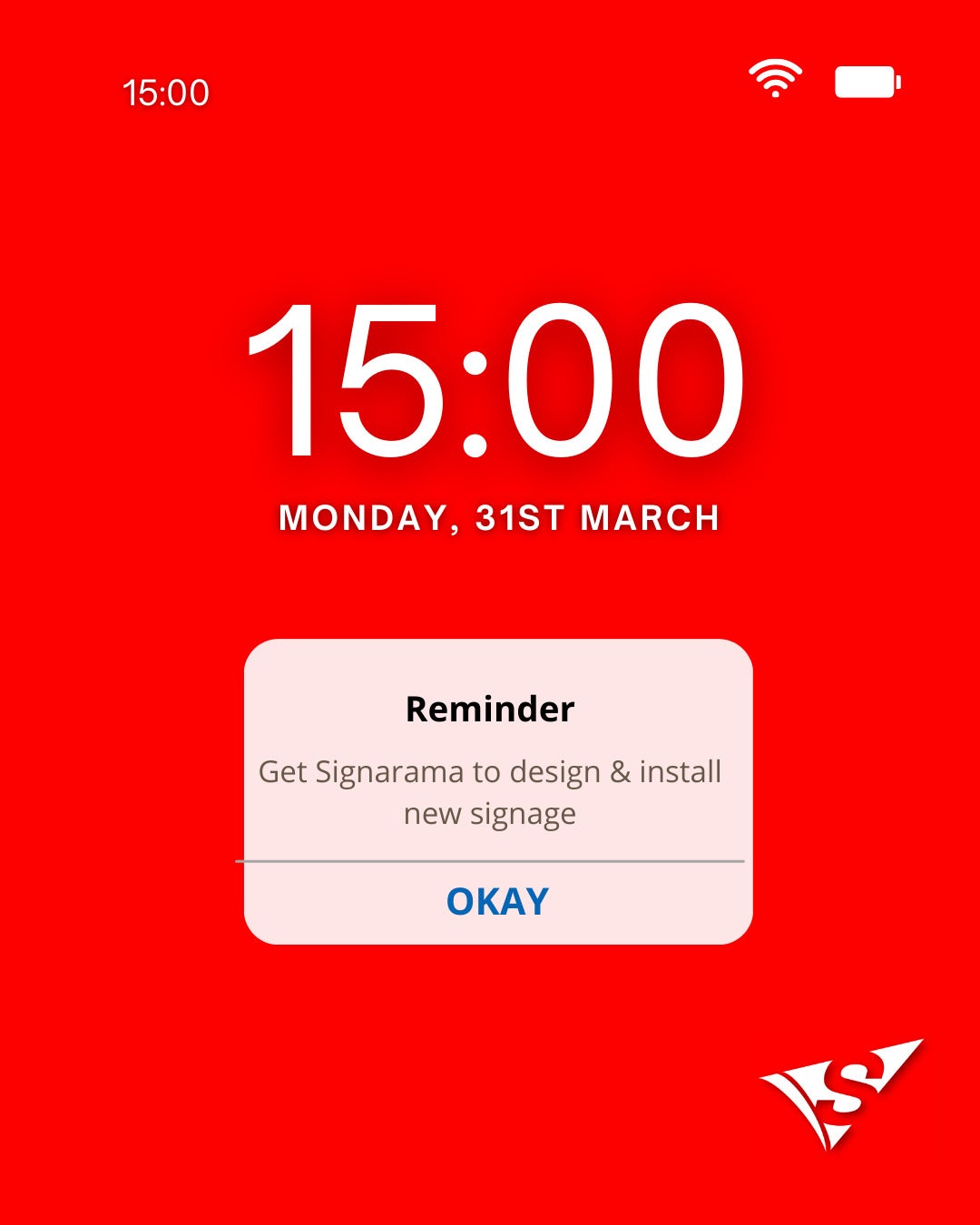 Reminder: GET SIGNAGE!