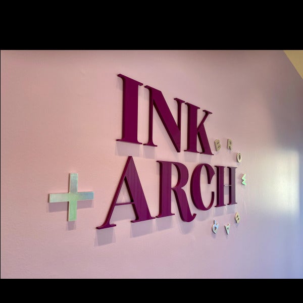 Reception Wall - 3D Letters - Ink & Arch Brow Bar - Fitzroy North