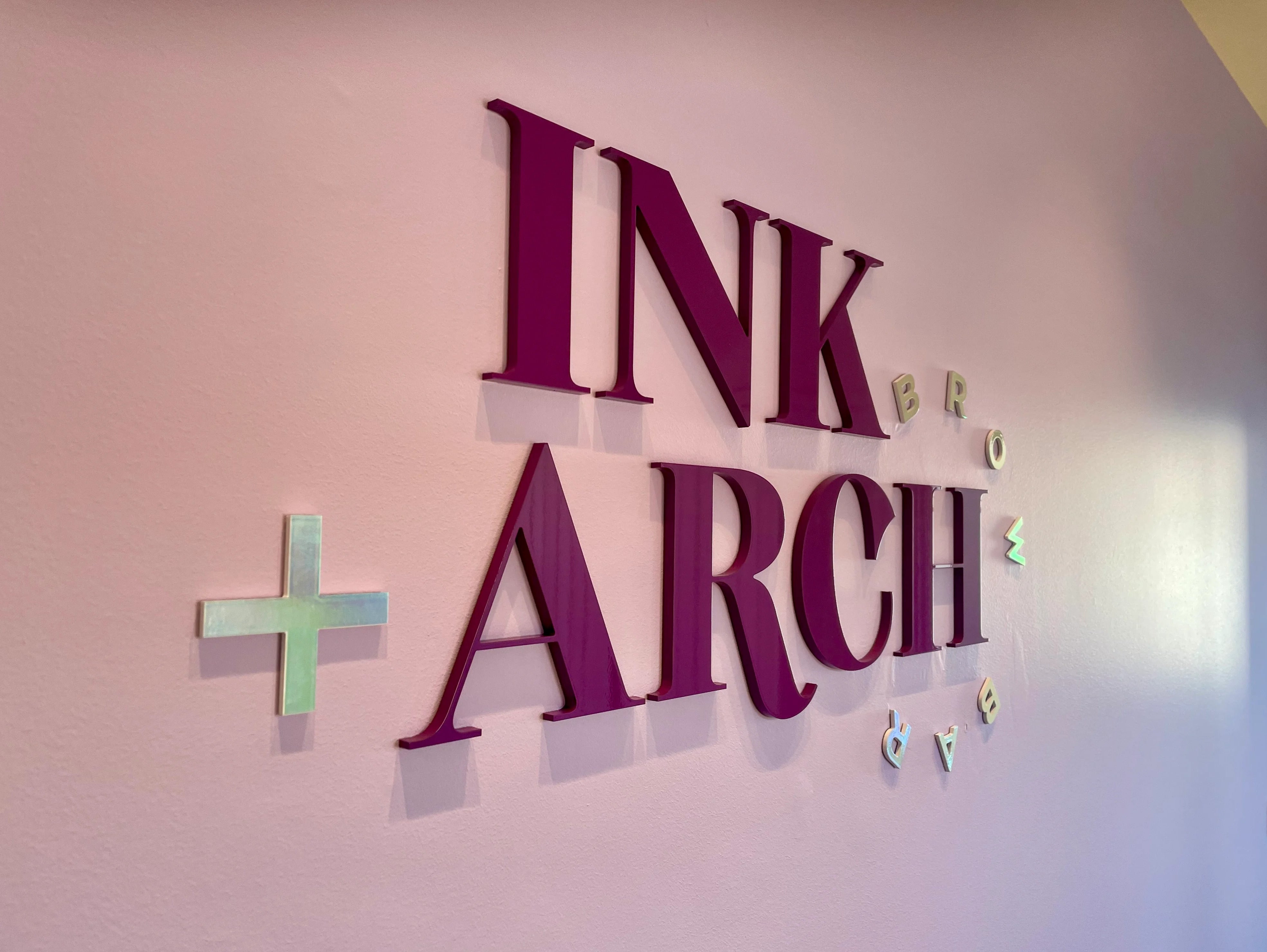 Reception Wall - 3D Letters - Ink & Arch Brow Bar - Fitzroy North