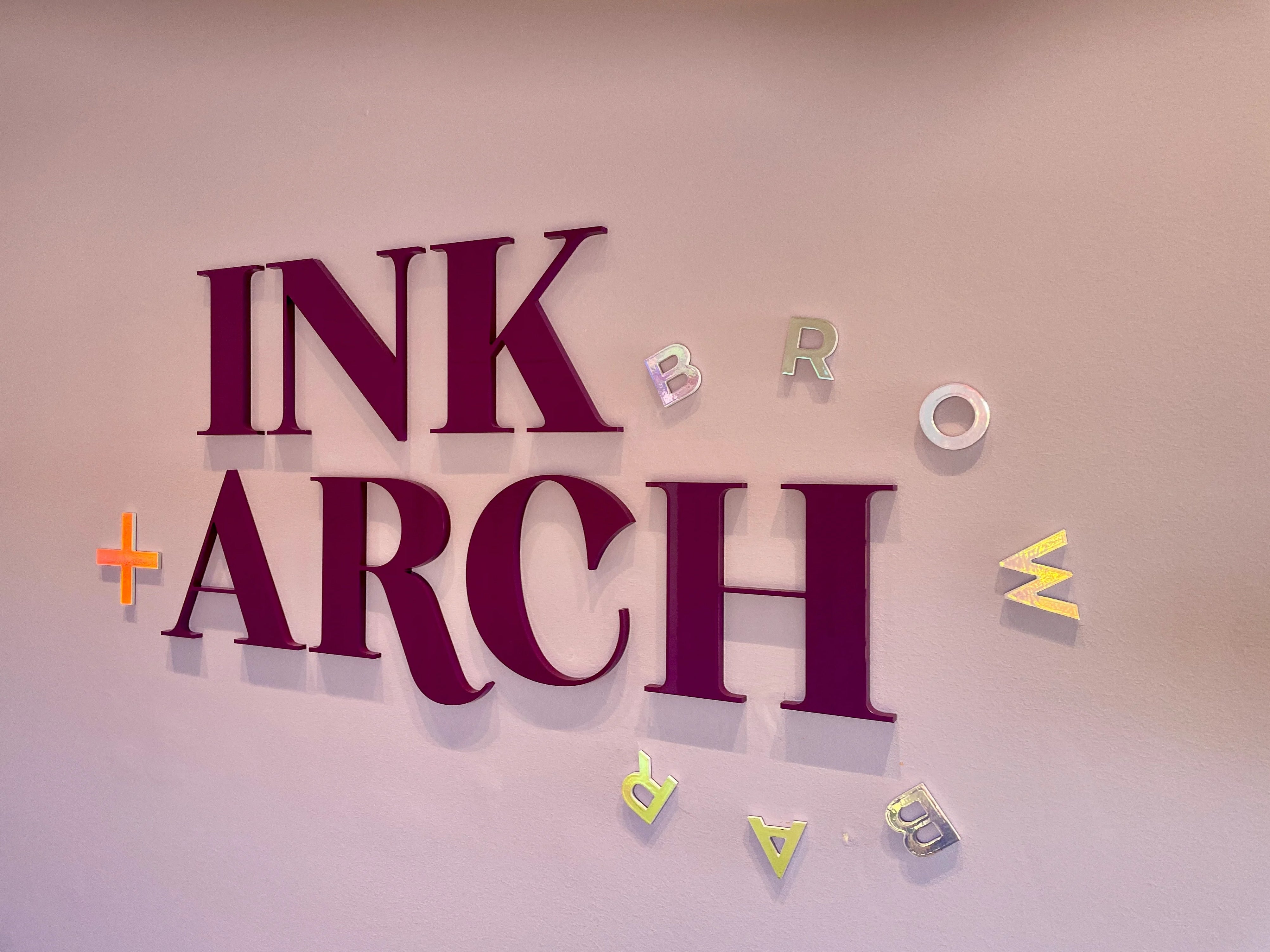 Reception Wall - 3D Letters - Ink & Arch Brow Bar - Fitzroy North