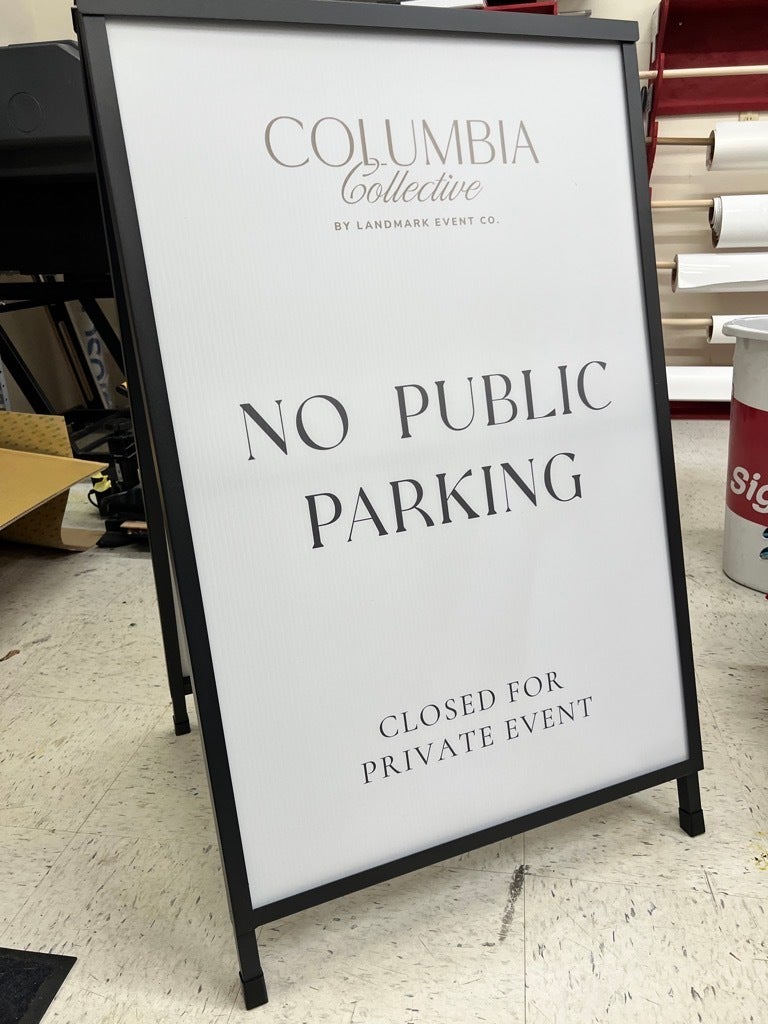 Event Wayfinding with A-Frames - Landmark Events, Woodinville, WA