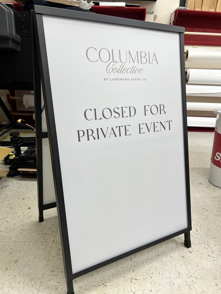 Event Wayfinding with A-Frames - Landmark Events, Woodinville, WA