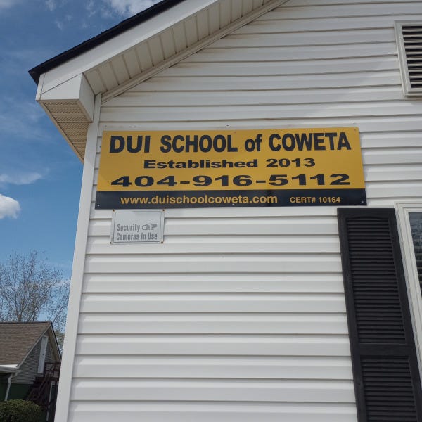 DUI School Of Coweta Front Building Sign