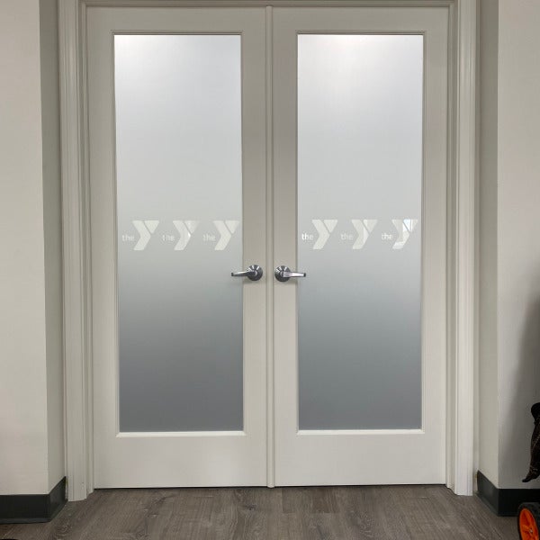 YMCA Frosted Door Graphics