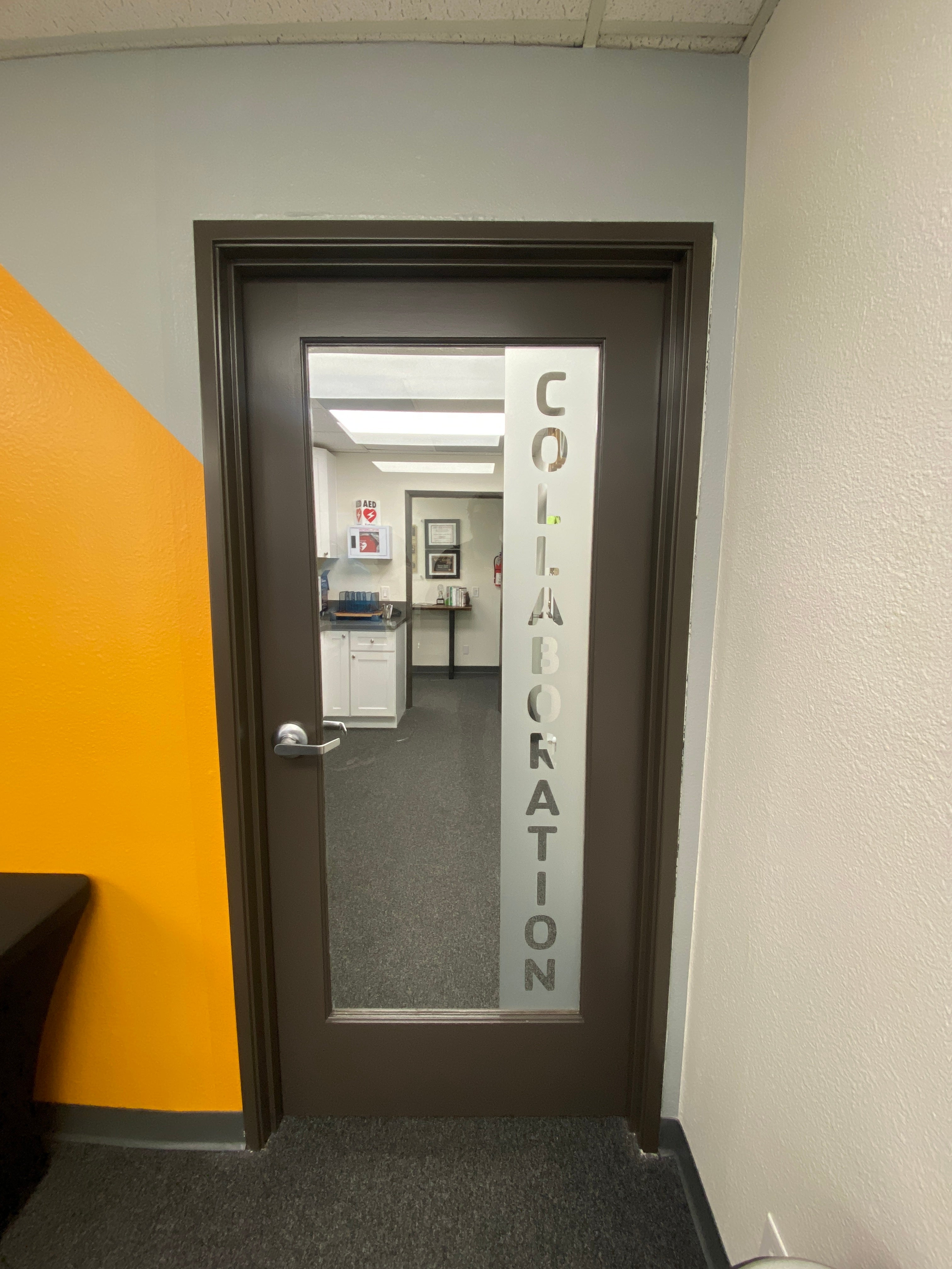 YMCA Frosted Door Graphics