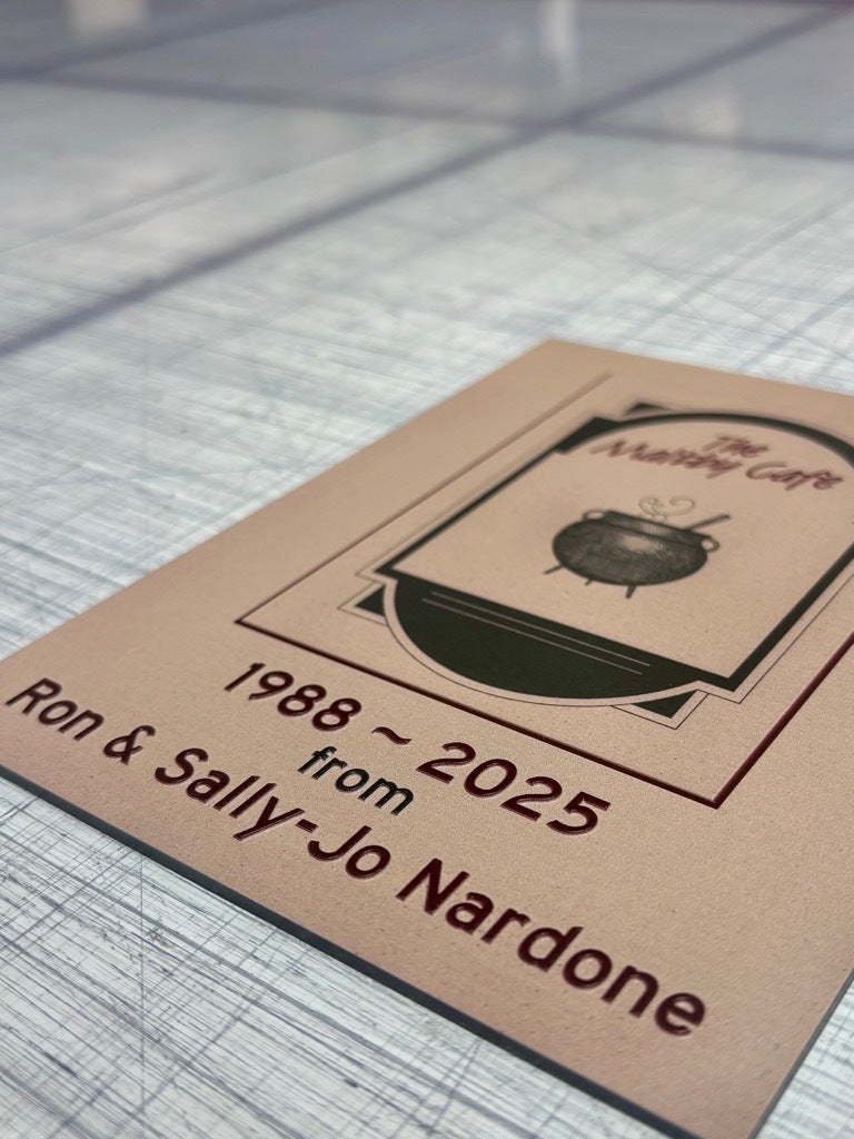 Custom Textured Print Plaques - Maltby Cafe, Maltby, WA