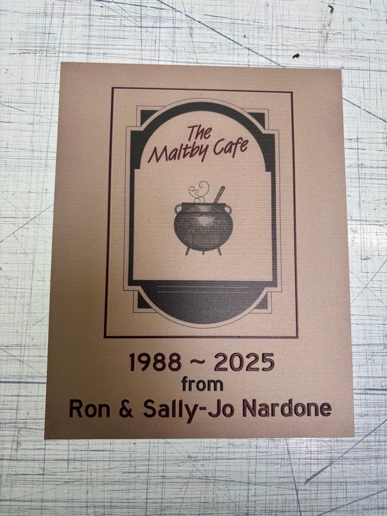 Custom Textured Print Plaques - Maltby Cafe, Maltby, WA