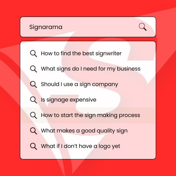 Questions about signage?