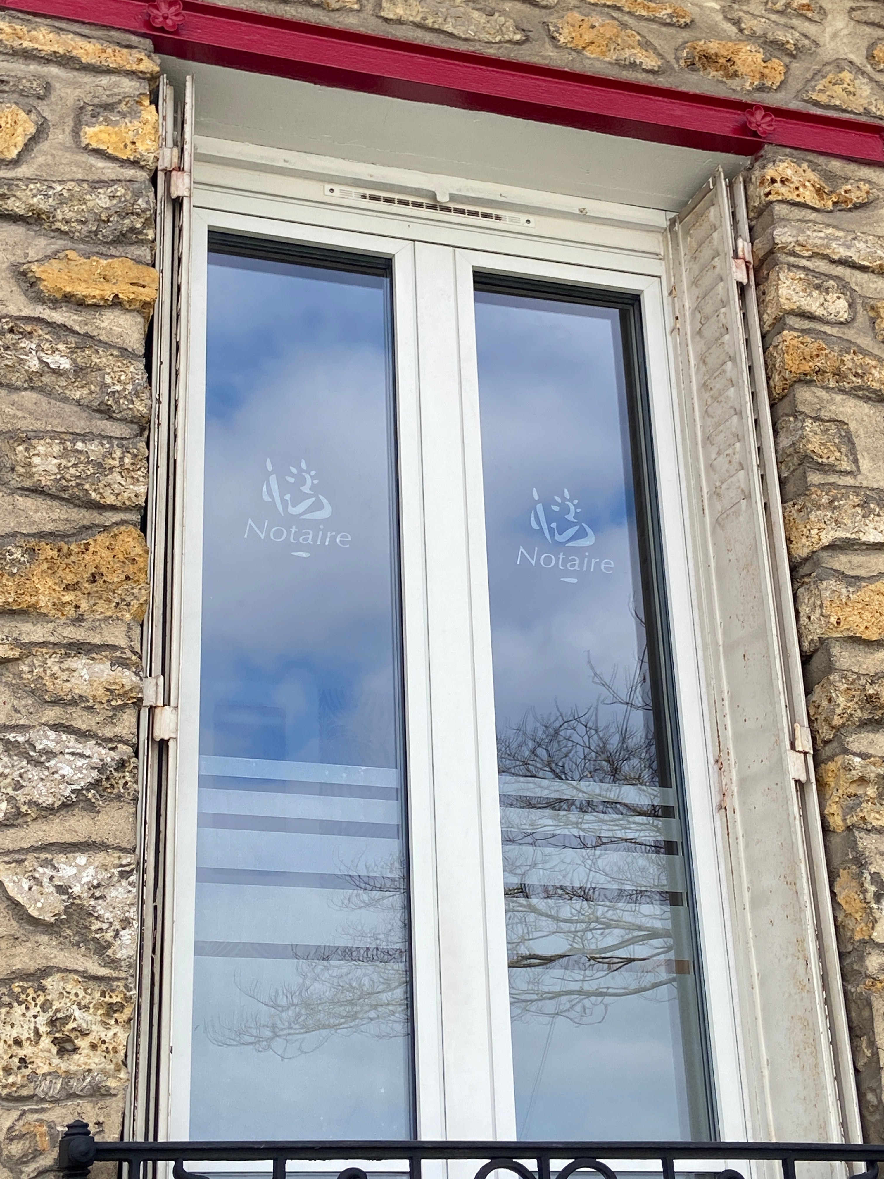 Dépoli sur vitres - Office notariale à Viry-Châtillon
